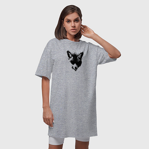 Женская футболка-платье Маска Лисицы / Меланж – фото 3