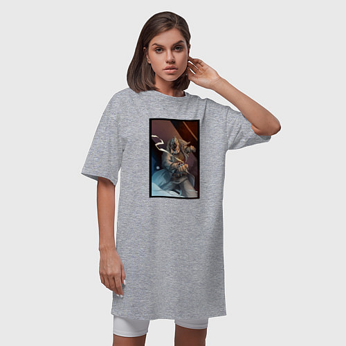Женская футболка-платье Juuzou art / Меланж – фото 3