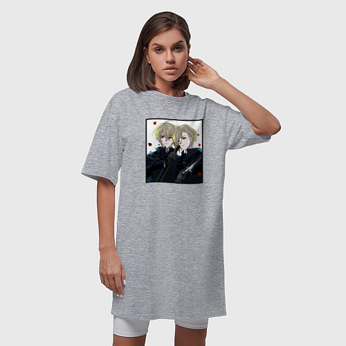 Женская футболка-платье Братья Мориарти / Меланж – фото 3