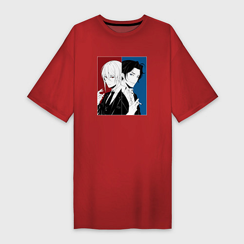 Женская футболка-платье William Moriarty and Sherlock Holmes / Красный – фото 1