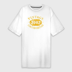 Футболка женская-платье Винтаж 2002, цвет: белый
