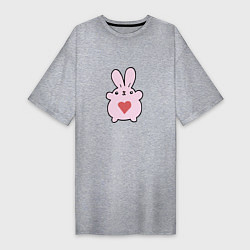 Футболка женская-платье Heart Rabbit, цвет: меланж