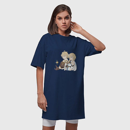 Женская футболка-платье Итер и Люмин / Тёмно-синий – фото 3