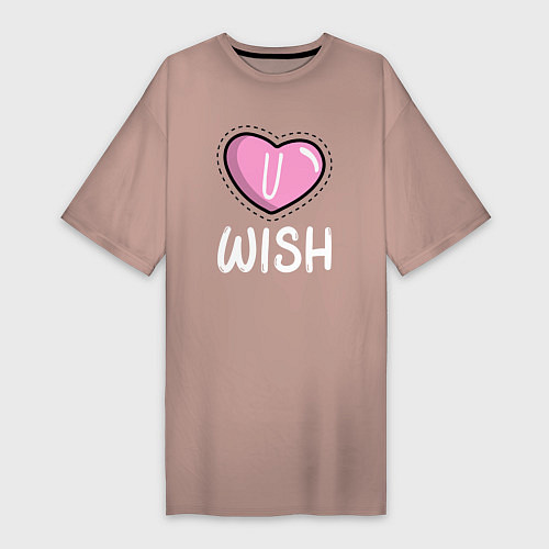 Женская футболка-платье U wish / Пыльно-розовый – фото 1