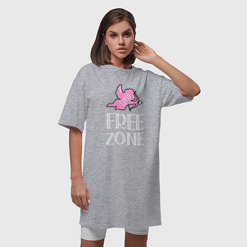 Женская футболка-платье Cupid free zone / Меланж – фото 3