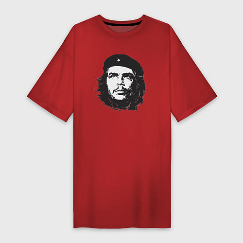 Женская футболка-платье Че Гевара - рисунок / Красный – фото 1