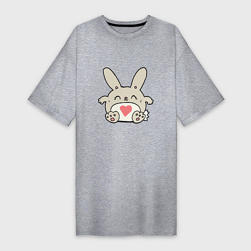 Женская футболка-платье Love Rabbit / Меланж – фото 1