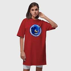 Футболка женская-платье Суперский ежик Соник, цвет: красный — фото 2