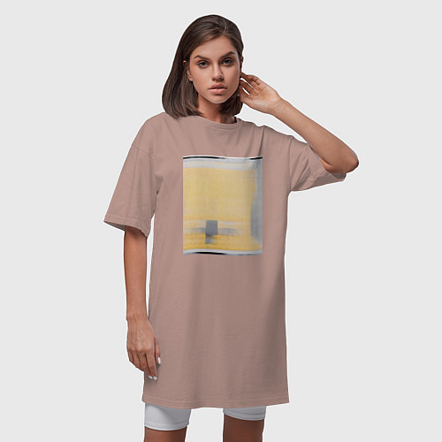 Женская футболка-платье Бетонный Мираж / Пыльно-розовый – фото 3