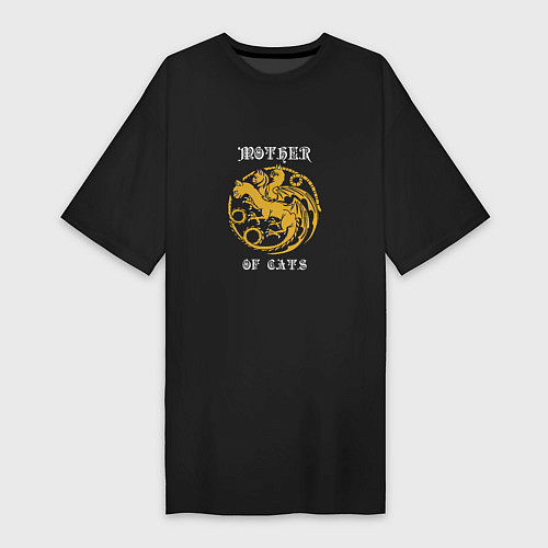Женская футболка-платье Мама котов / Черный – фото 1