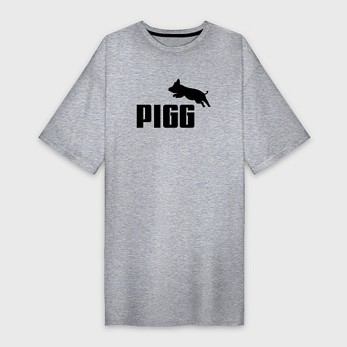 Женская футболка-платье Пигг вместо пумы / Меланж – фото 1