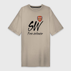 Футболка женская-платье Arsenal - sweeper - England - London, цвет: миндальный