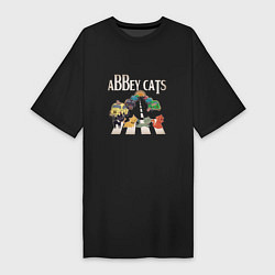 Футболка женская-платье Abbey cats, цвет: черный