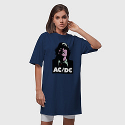 Футболка женская-платье Angus young - ACDC, цвет: тёмно-синий — фото 2