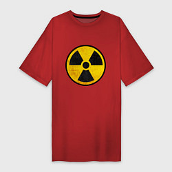 Футболка женская-платье Atomic Nuclear, цвет: красный