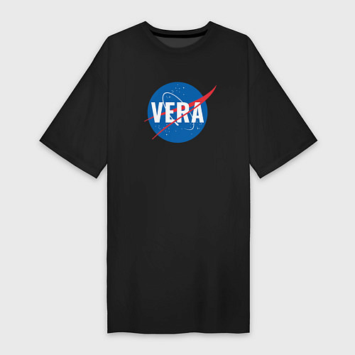 Женская футболка-платье Вера в стиле NASA / Черный – фото 1