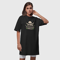 Футболка женская-платье Flogging Molly кельтик панк рок группа, цвет: черный — фото 2