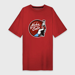 Футболка женская-платье Nuka cola sticker, цвет: красный