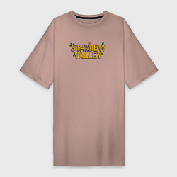 Футболка женская-платье Stardew Valley logo, цвет: пыльно-розовый