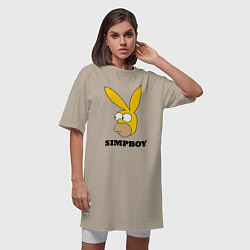 Футболка женская-платье Simpboy - rabbit Homer, цвет: миндальный — фото 2