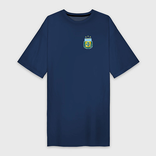 Женская футболка-платье Герб федерации футбола Аргентины / Тёмно-синий – фото 1