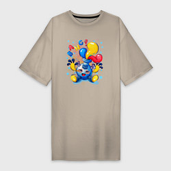 Футболка женская-платье Сосуд с красками, цвет: миндальный