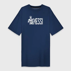 Футболка женская-платье Football Messi, цвет: тёмно-синий