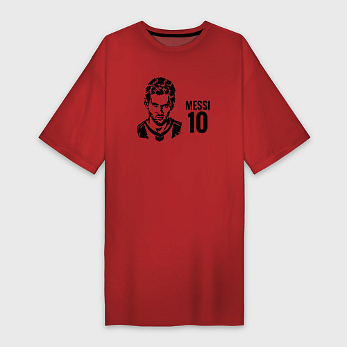Женская футболка-платье Messi 10 / Красный – фото 1