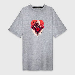 Футболка женская-платье Witcher: Geralt and heart, цвет: меланж