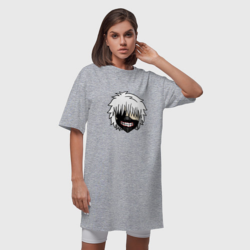 Женская футболка-платье Маска Канеки / Меланж – фото 3