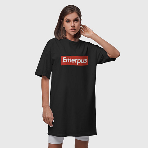 Женская футболка-платье Emerpus - joke / Черный – фото 3
