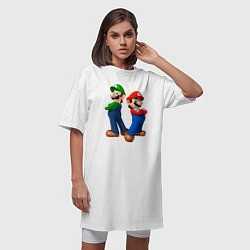 Футболка женская-платье Марио и Луиджи, цвет: белый — фото 2