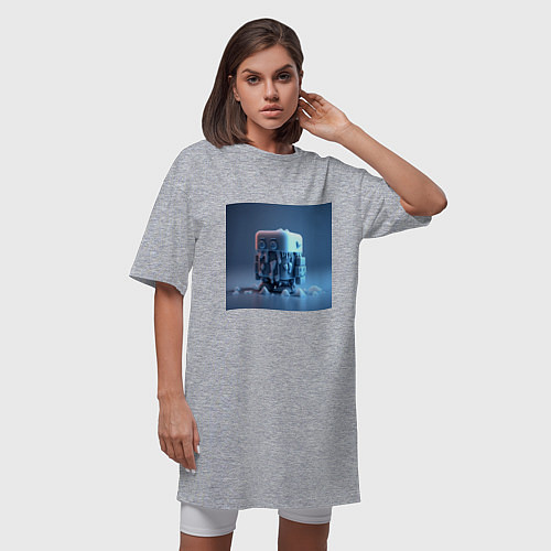 Женская футболка-платье Ледоробот / Меланж – фото 3