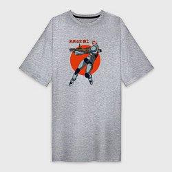 Футболка женская-платье Кибер-женщина, цвет: меланж