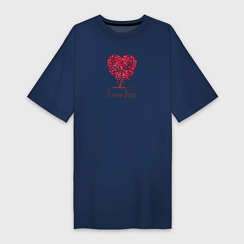 Женская футболка-платье Love tree hard / Тёмно-синий – фото 1