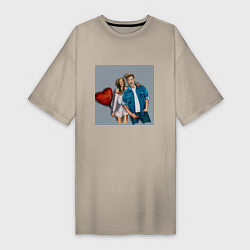 Женская футболка-платье Пара влюбленных с шариком