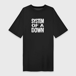 Футболка женская-платье System of a Down Toxicity текст, цвет: черный
