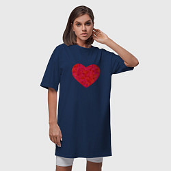 Футболка женская-платье Сердце из мазков краски, цвет: тёмно-синий — фото 2
