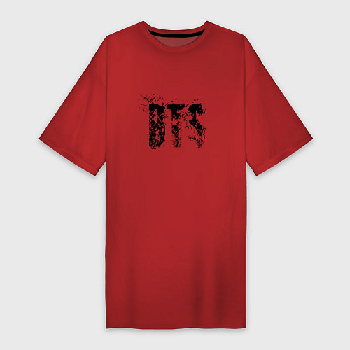 Женская футболка-платье BTS logo / Красный – фото 1