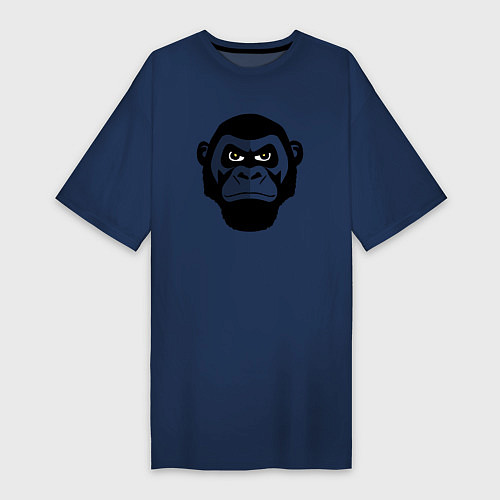 Женская футболка-платье Serious gorilla / Тёмно-синий – фото 1