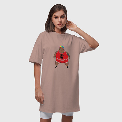 Женская футболка-платье Толстый Родман / Пыльно-розовый – фото 3
