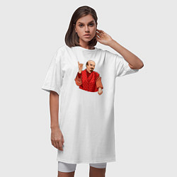 Футболка женская-платье Ленин в пижаме, цвет: белый — фото 2