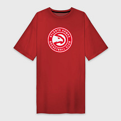 Футболка женская-платье Atlanta hawks basketball, цвет: красный
