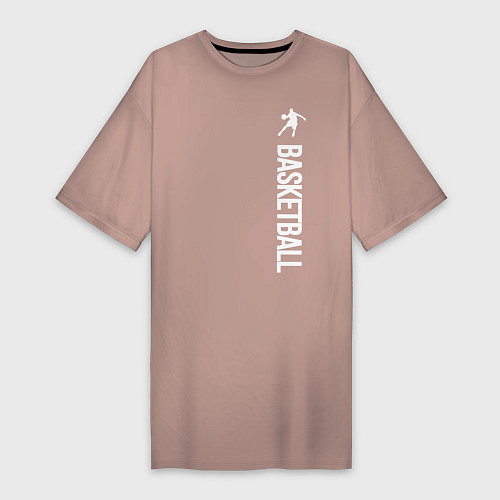 Женская футболка-платье Баскетбол / Пыльно-розовый – фото 1