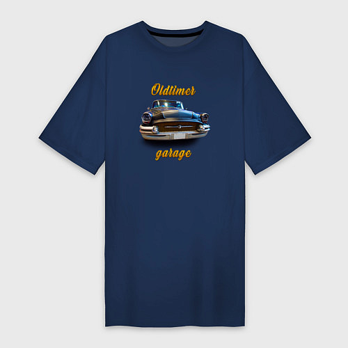 Женская футболка-платье Ретро автомобиль Buick Roadmaster / Тёмно-синий – фото 1