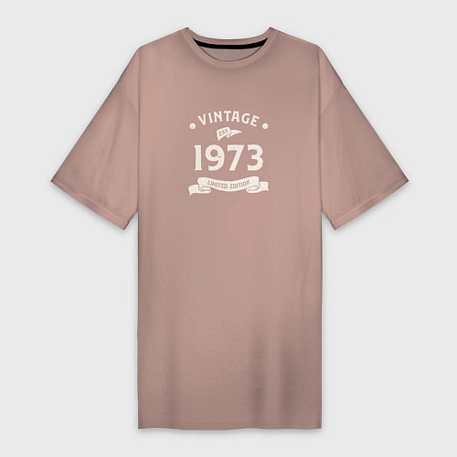Женская футболка-платье Винтаж 1973 ограниченный выпуск / Пыльно-розовый – фото 1