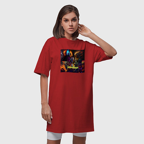 Женская футболка-платье Инвокер Дота 2 / Красный – фото 3