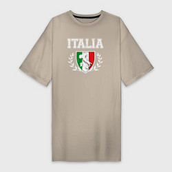 Футболка женская-платье Italy map, цвет: миндальный