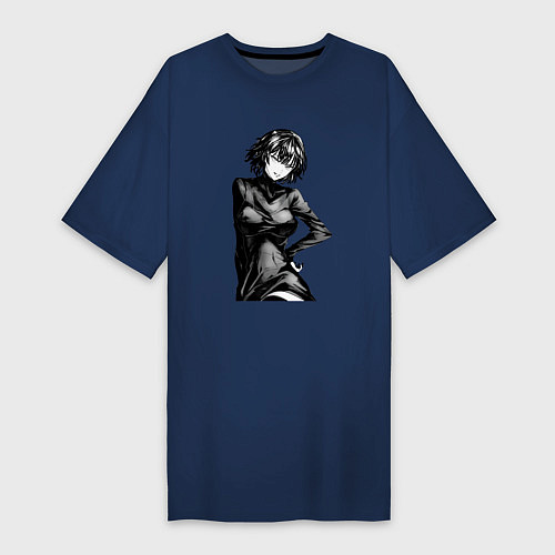 Женская футболка-платье Фубуки из One Punch man / Тёмно-синий – фото 1
