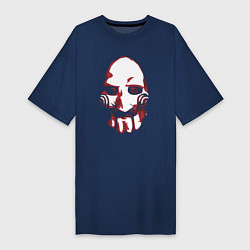 Футболка женская-платье Saw mask, цвет: тёмно-синий